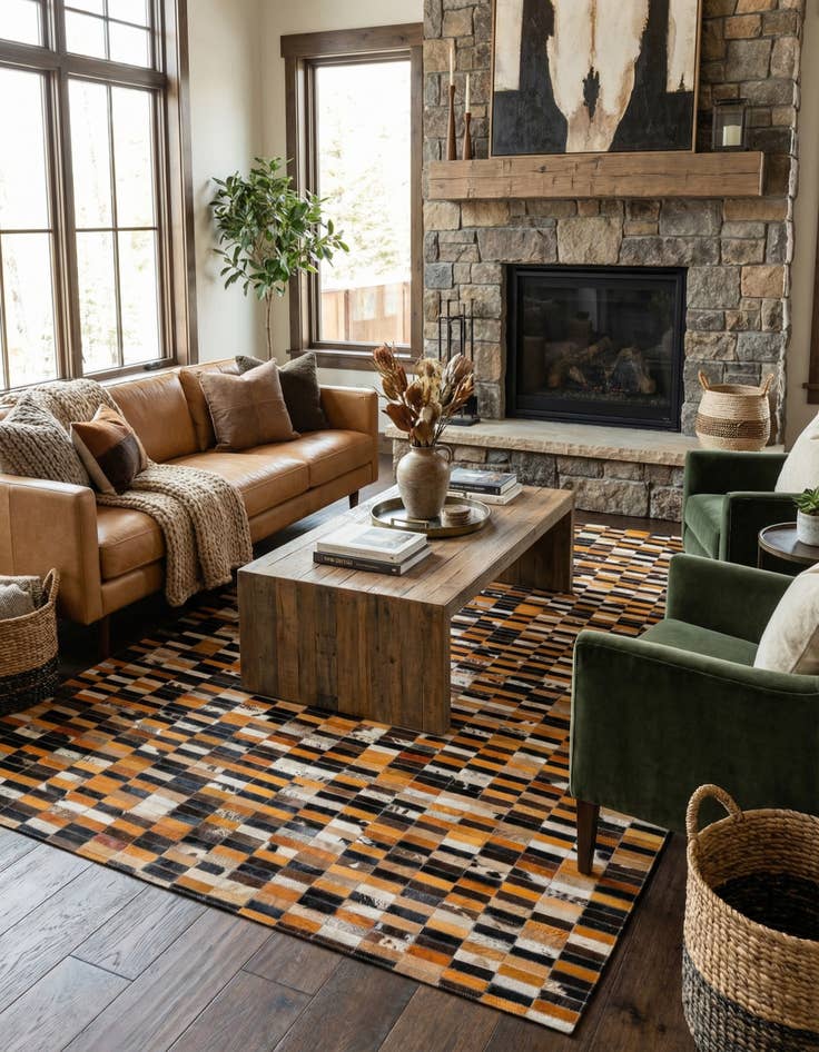 Detail image of  5' x 7' 10 Cowhide - Patchwork Rug