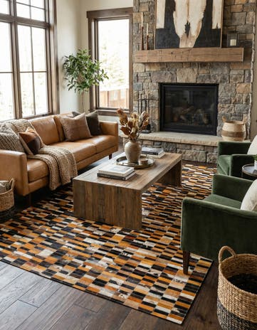 5' x 7' 10 Cowhide - Patchwork Rug