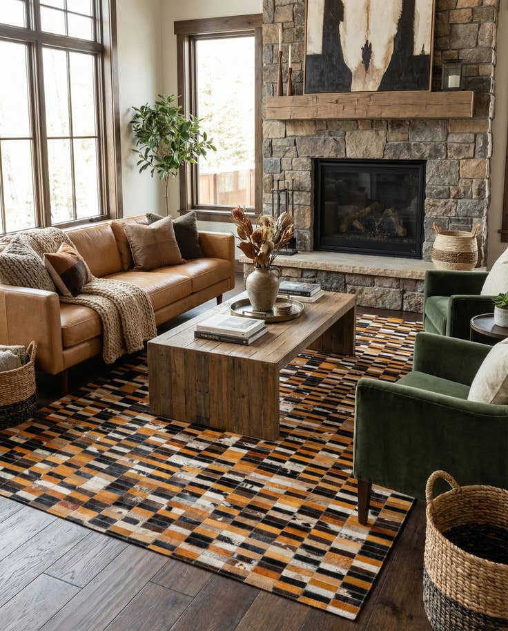 Detail image of 5' x 7' 10 Cowhide - Patchwork Rug