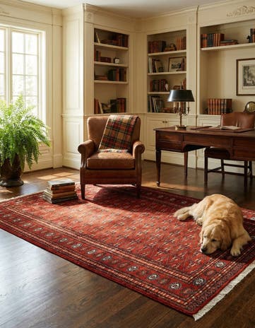 4' 1 x 6' 2 Hand Knotted Bokhara Oriental Wool Rug