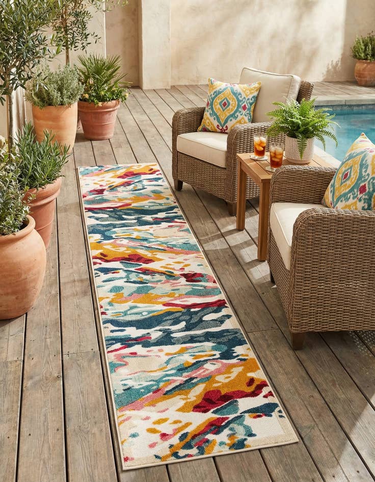 Detail image of 2' 7 x 12' Easy-Clean Casablanca Indoor / Outdoor Runner Rug