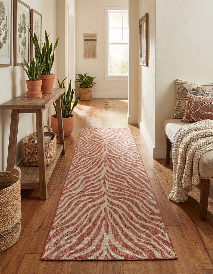 Detail image of  2' 7 x 10'  Washable Safari Indoor / Outdoor Runner Rug