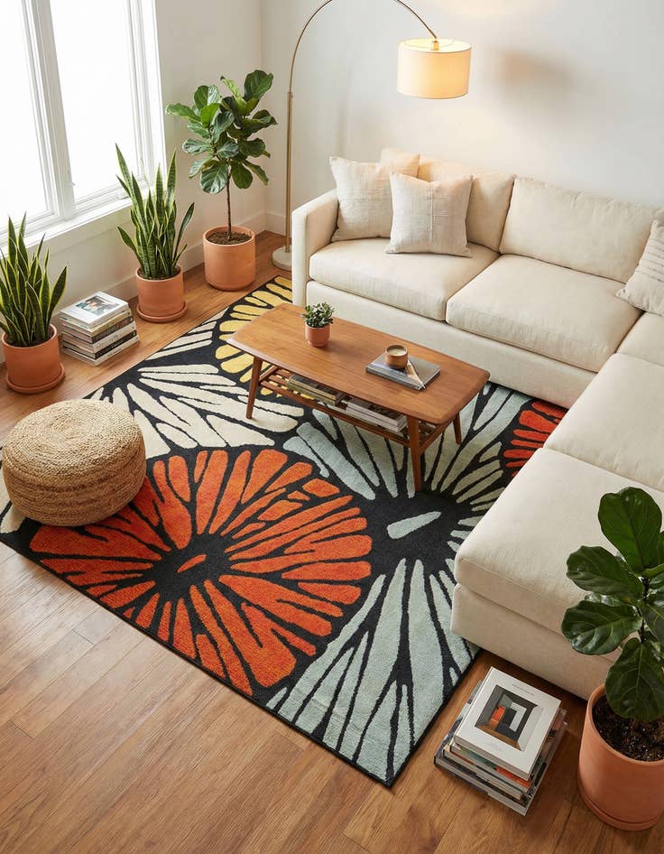 Detail image of 7' 10 x 7' 10 Easy-Clean Casablanca Indoor / Outdoor Square Rug