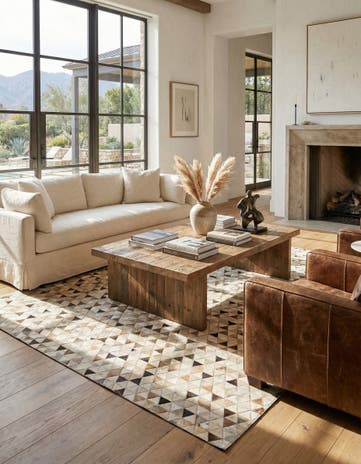 4' 8 x 6' 7 Cowhide Rug