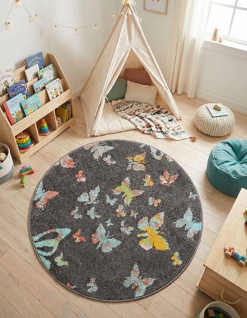 3' 3 x 3' 3 Whimsy Kids Round Rug