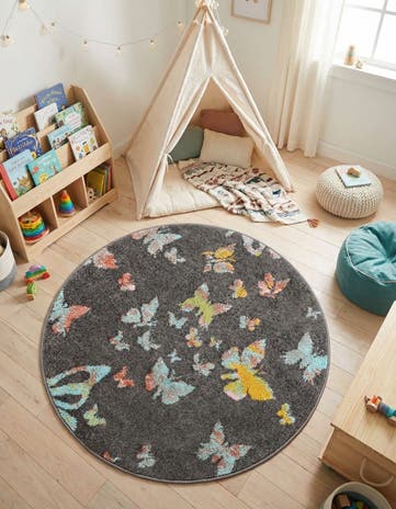 3' 3 x 3' 3 Whimsy Kids Round Rug