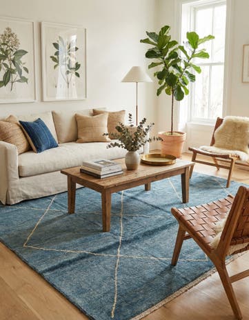5' 7 x 8' 4 Hand Knotted Moroccan Wool Rug