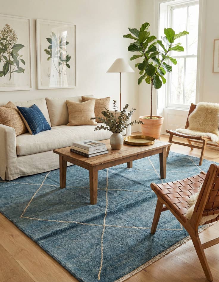 Detail image of 5' 7 x 8' 4 Hand Knotted Moroccan Wool Rug