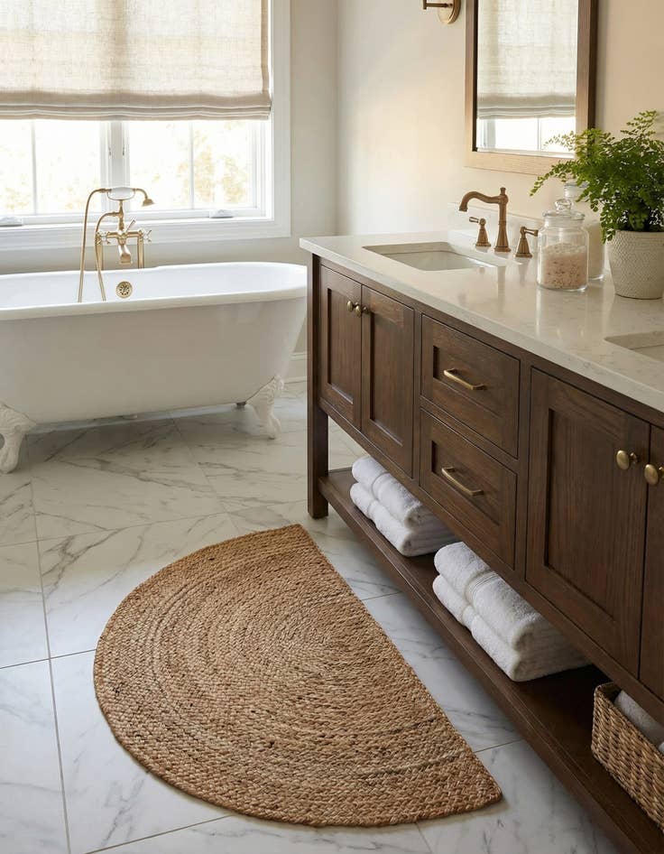 Detail image of  2' 7 x 4' 1  Hand Braided Jute Hearth Rug