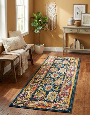 Navy Blue Madeline Runner Rug