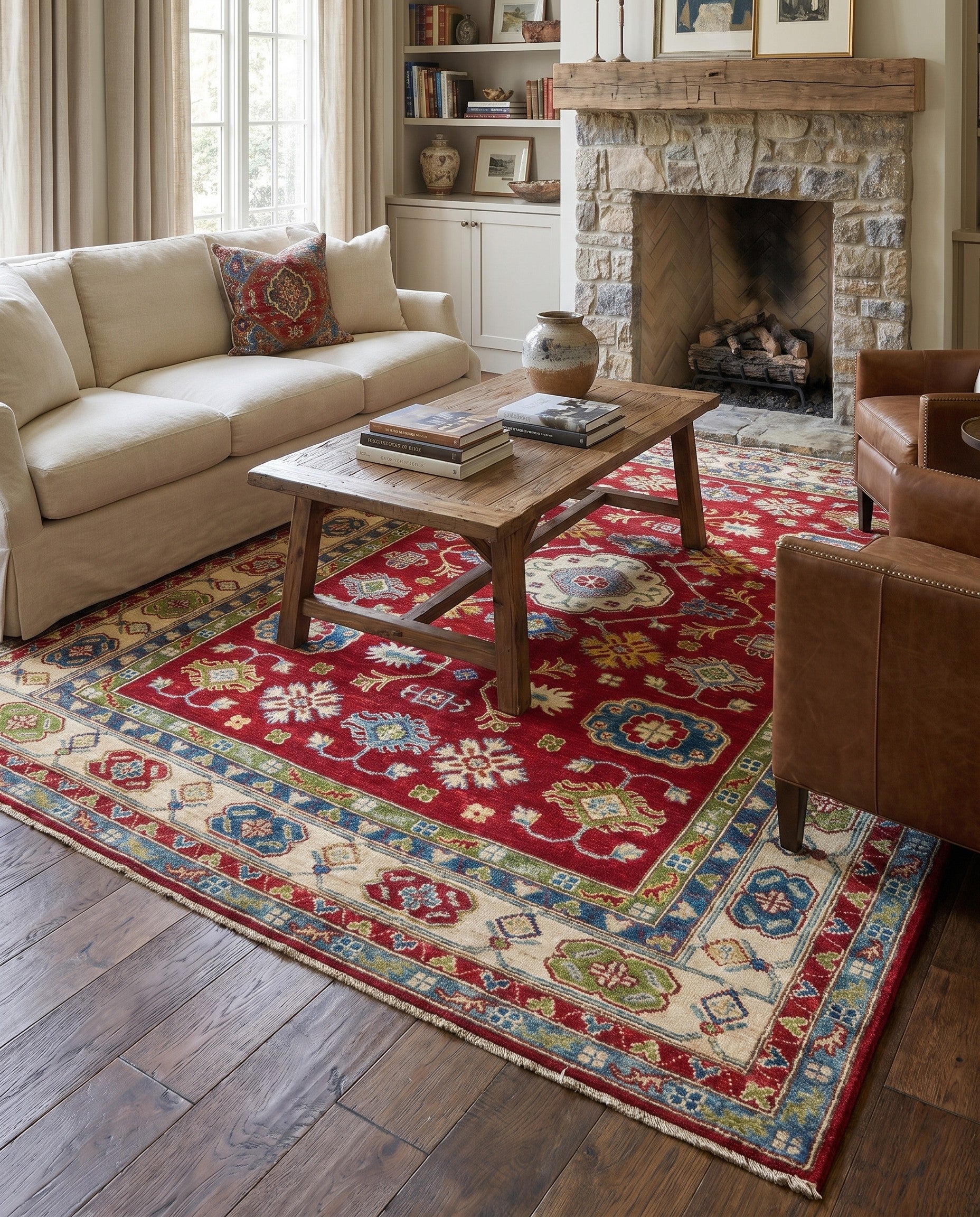 6' 3 x 10' Hand Knotted Kazak Rug