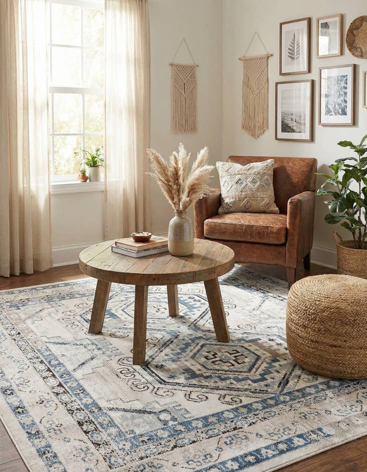 Detail image of 5' 3 x 5' 3 Charlotte Square Rug