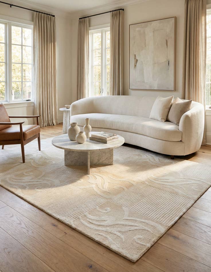 Detail image of  3' 11 x 6'  Hand Knotted Darya Wool Rug