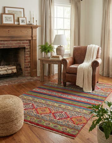 3' 10 x 6' 1 Hand Knotted Kazak Rug