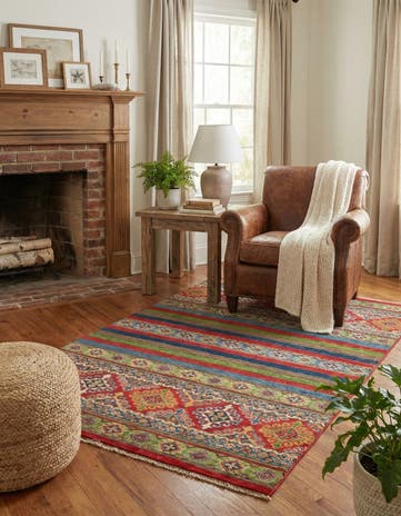 3' 10 x 6' 1 Hand Knotted Kazak Rug