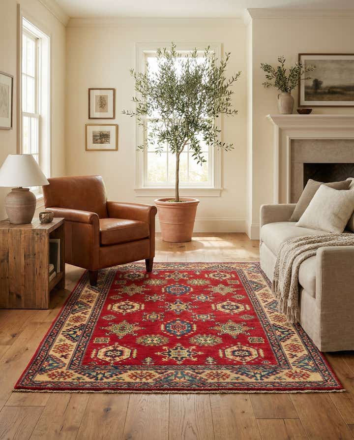 4' x 6' 1 Hand Knotted Kazak Rug
