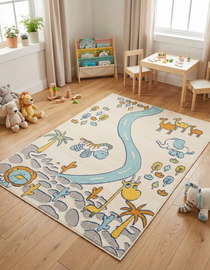 Detail image of 5' 3 x 7' 7  Washable  Indoor / Outdoor Rug