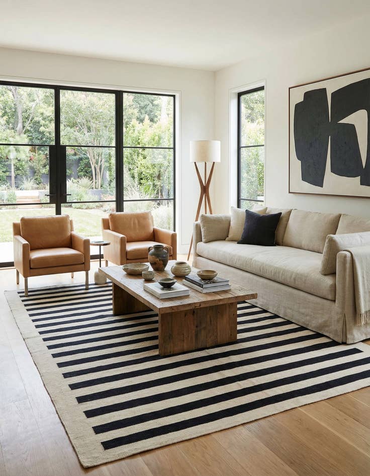 Detail image of 6' 8 x 9' 6  Hand Woven Kilim Modern Wool Rug