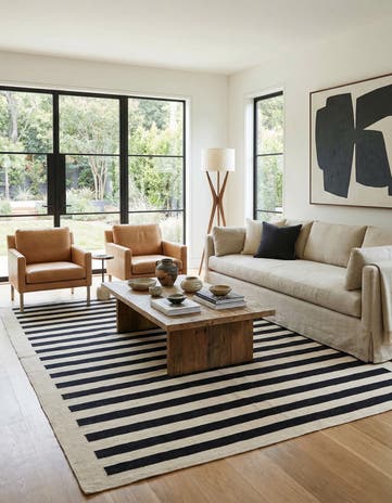 6' 8 x 9' 6 Hand Woven Kilim Modern Wool Rug