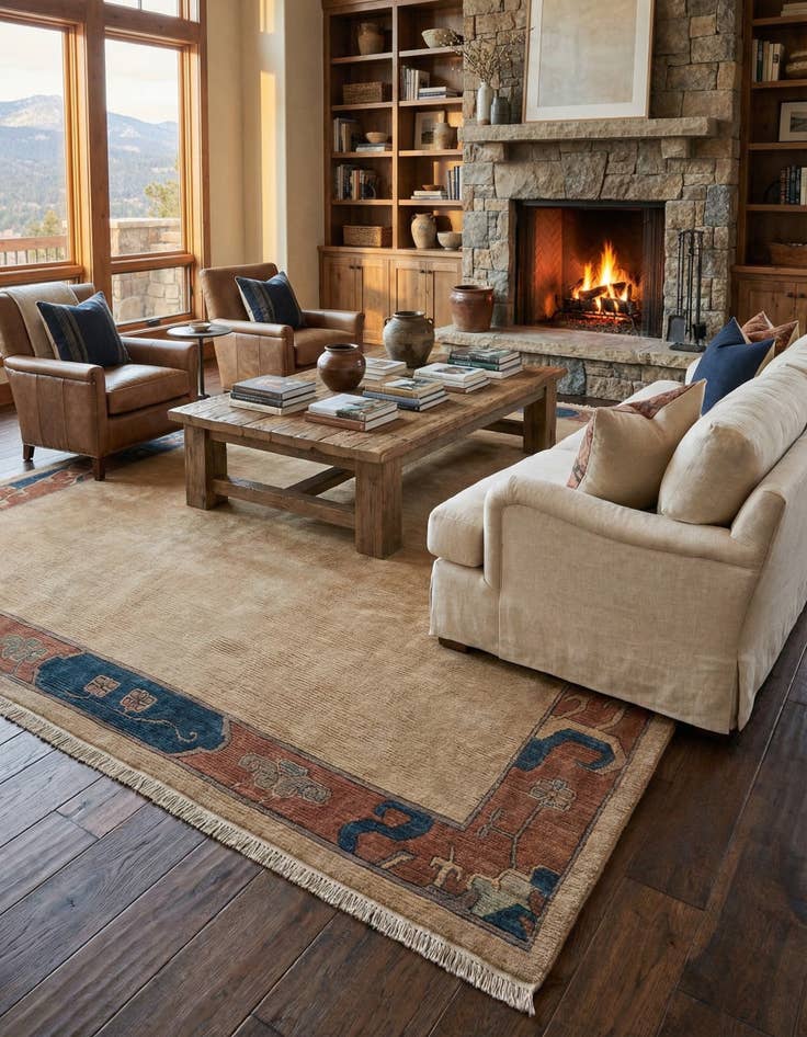 Detail image of  8' 4 x 11' 5  Hand Knotted Tibet Wool Rug