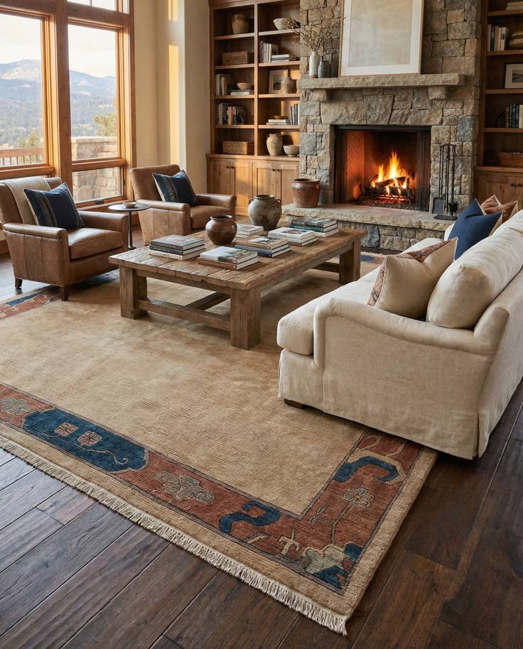 Detail image of 8' 4 x 11' 5 Hand Knotted Tibet Wool Rug