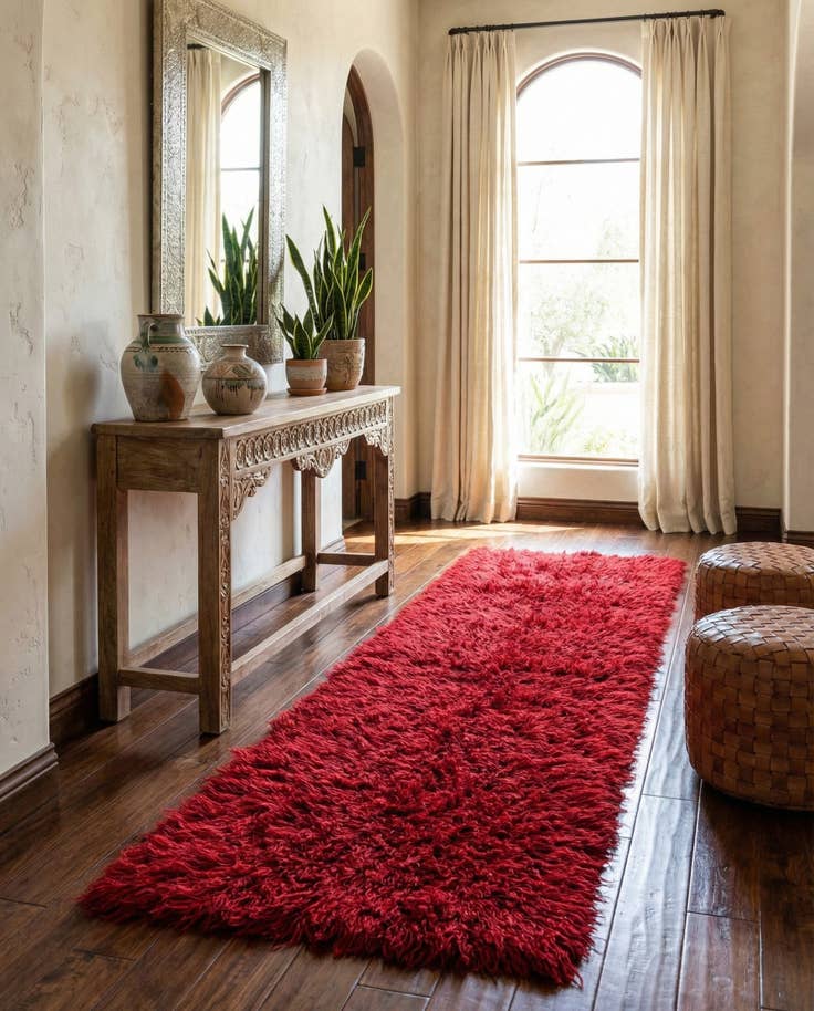 Detail image of 3' x 6' 6 Hand Knotted Moroccan Wool Runner Rug