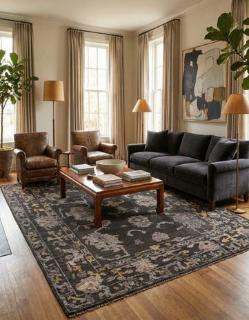 8' x 10' 2 Hand Knotted Oushak Wool Rug