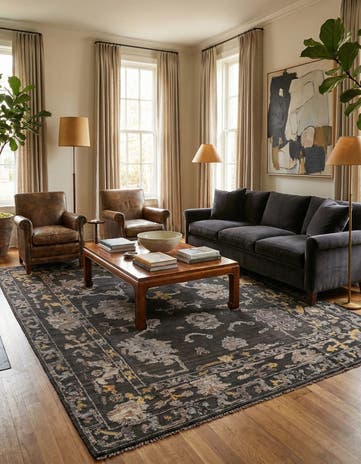 8' x 10' 2 Hand Knotted Oushak Wool Rug