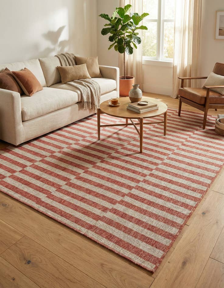 Detail image of 6' x 9' Easy-Clean Ribbon Indoor / Outdoor Rug