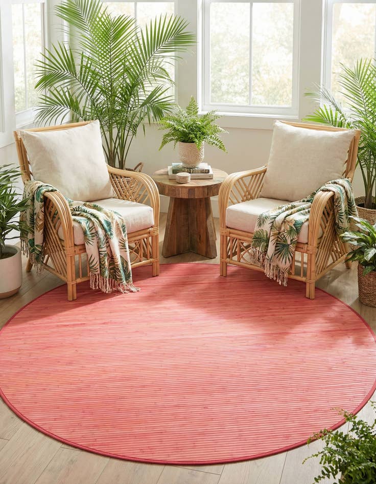 Detail image of  7' x 7' Bamboo Round Rug