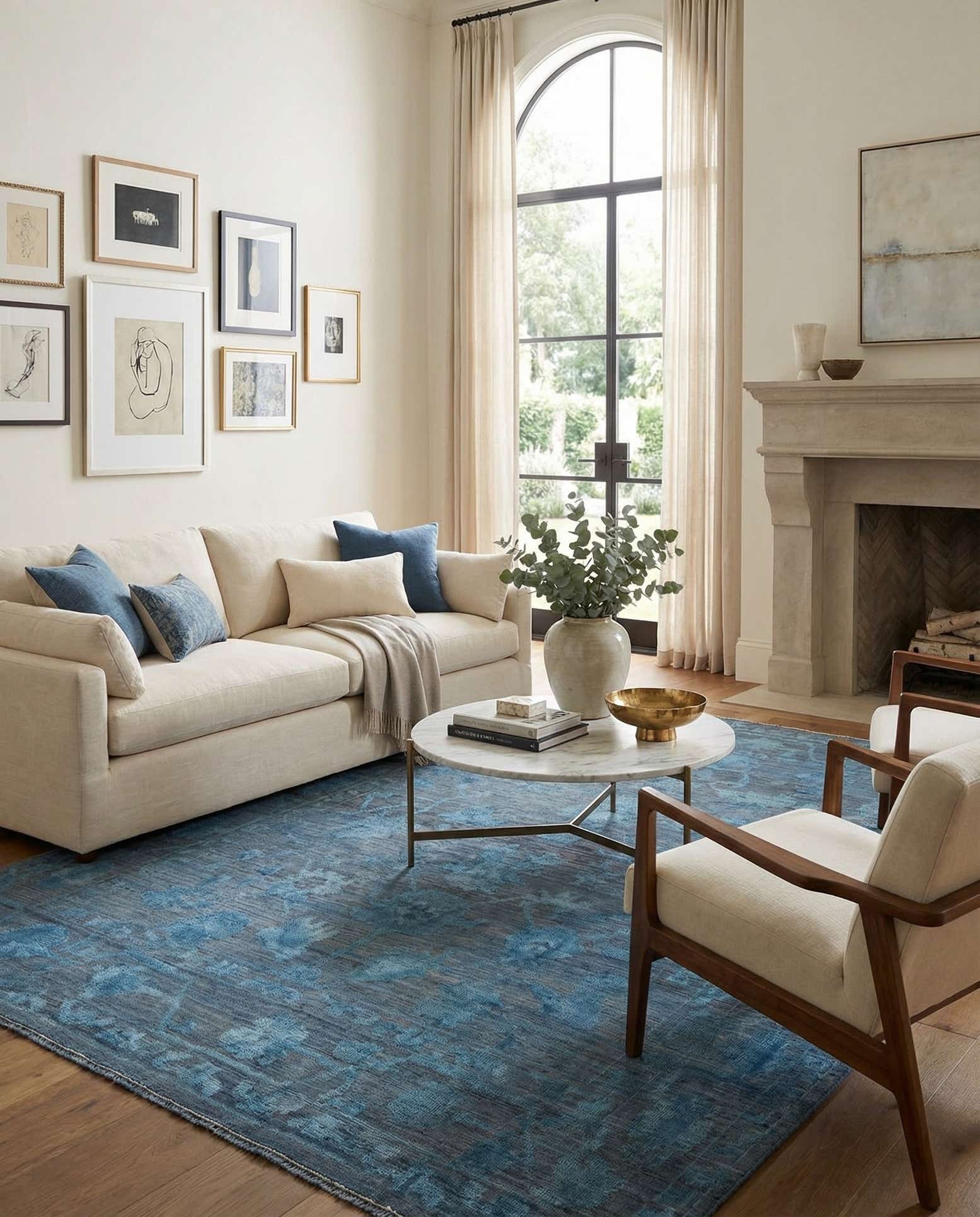 9' x 12' 1 Hand Knotted Oushak Wool Rug