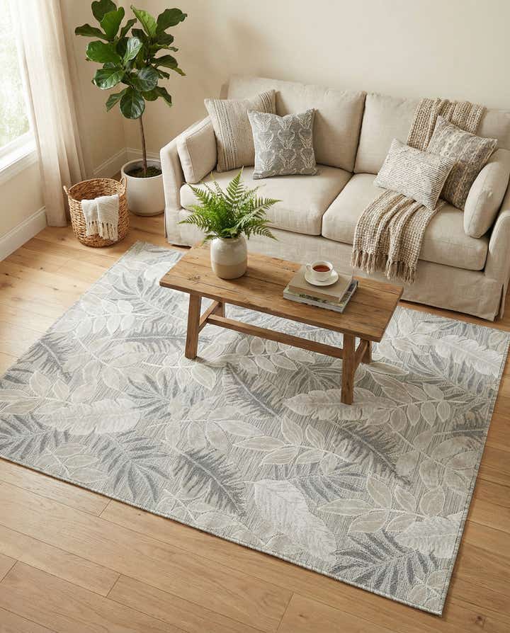 4' 5 x 6' Easy-Clean Botanical Indoor / Outdoor Rug