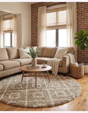 7' 10 x 7' 10 Trellis Shag Round Rug