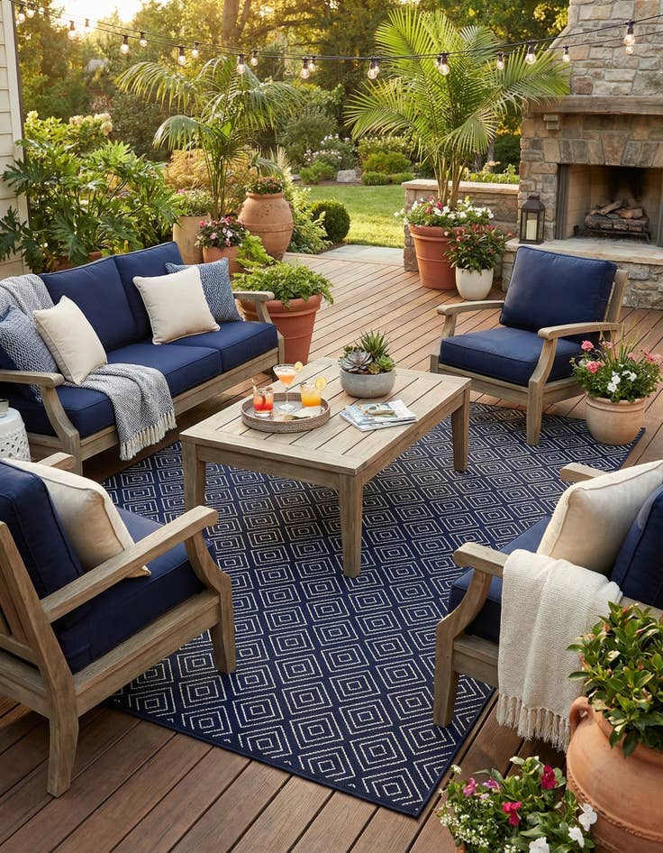 Detail image of  10' x 14'  Washable Sabrina Soto Indoor / Outdoor Rug