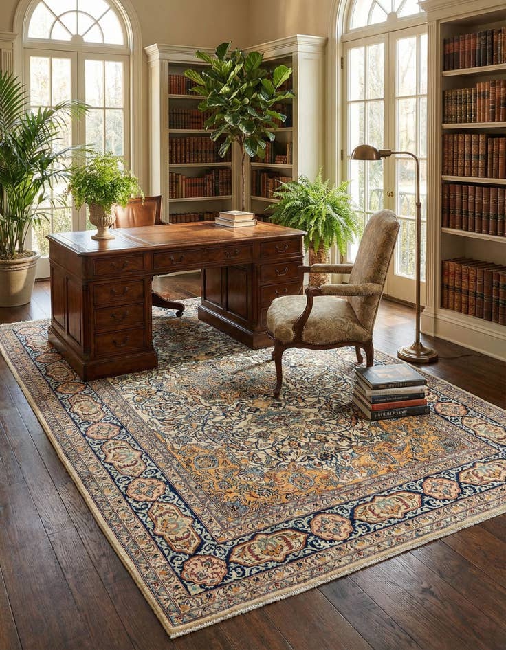 Detail image of  6' 10 x 11' 2 Kashan Rug