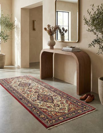 2' 9 x 6' 6 Hand Knotted Qom Persian Runner Rug