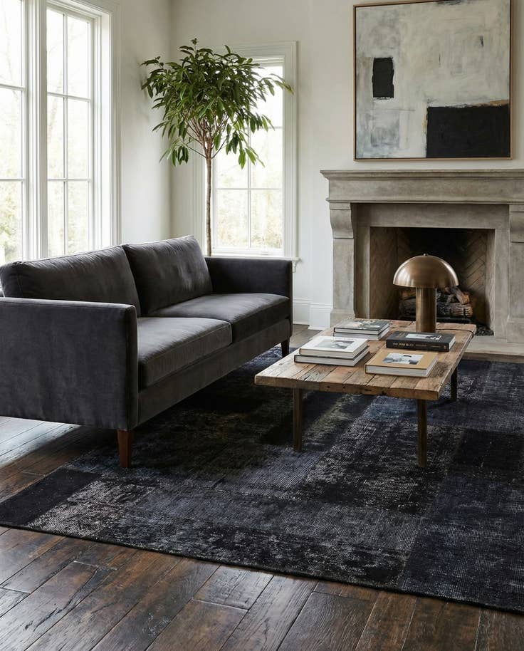 Detail image of 4' 6 x 6' 10 Hand Knotted Ultra Vintage Persian Wool Rug