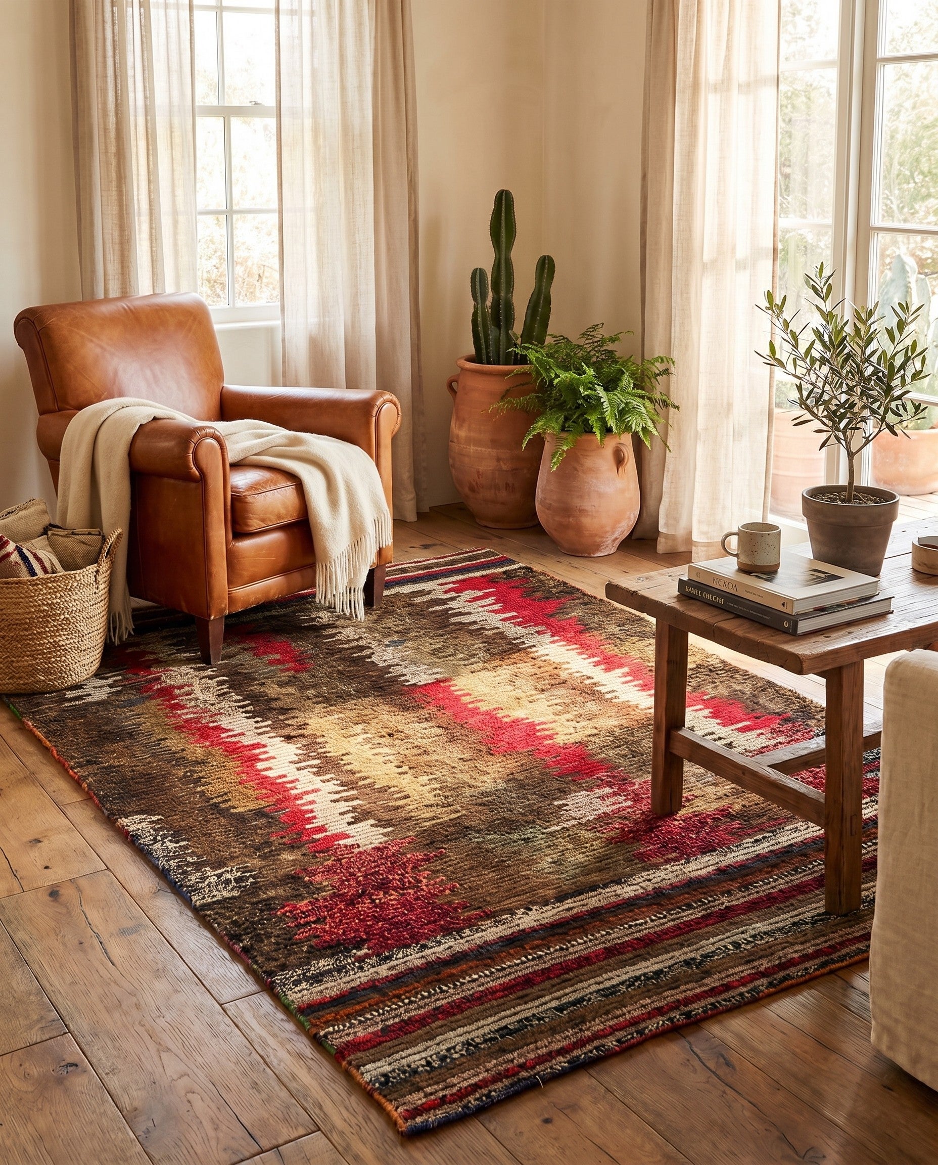 5' 3 x 7' 10 Hand Knotted Moroccan Wool Rug