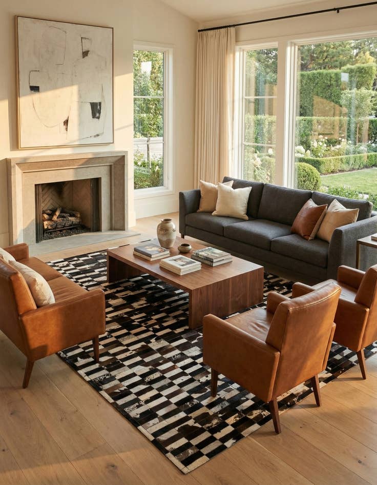 Detail image of  8' 2 x 9' 11 Cowhide - Patchwork Rug