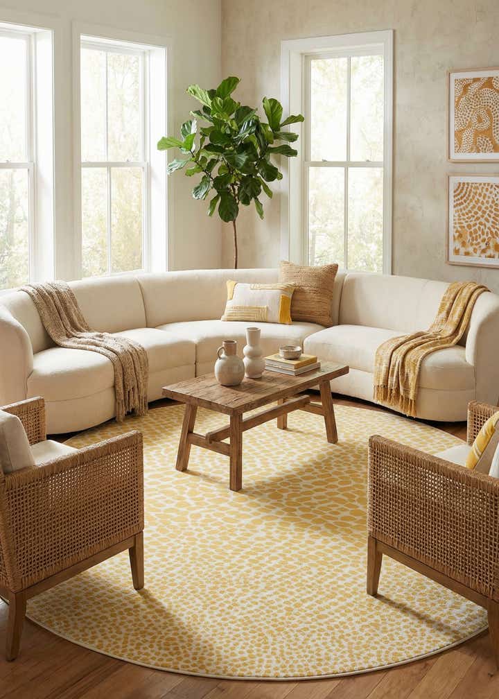 10' 8 x 10' 8 Easy-Clean Jill Zarin Cape Town Indoor / Outdoor Round Rug