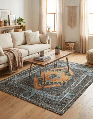 4' 1 x 6' 1 Hand Woven Kilim Wool Rug