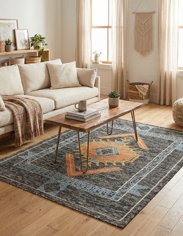 4' 1 x 6' 1 Hand Woven Kilim Wool Rug