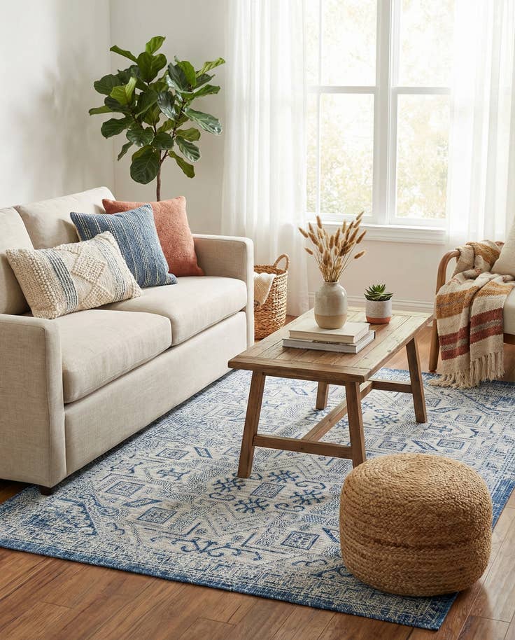 Detail image of 4' x 6' Easy-Clean Aztec Indoor / Outdoor Rug