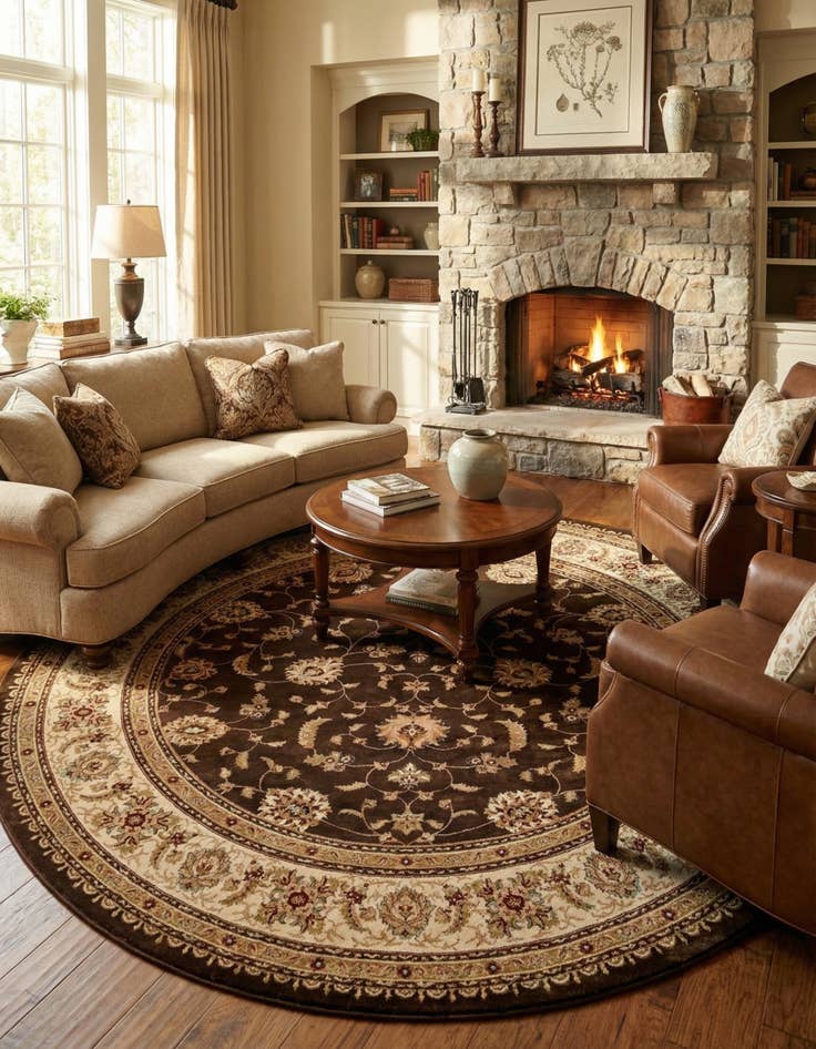 Detail image of 13' x 13' Classic Agra Round Rug
