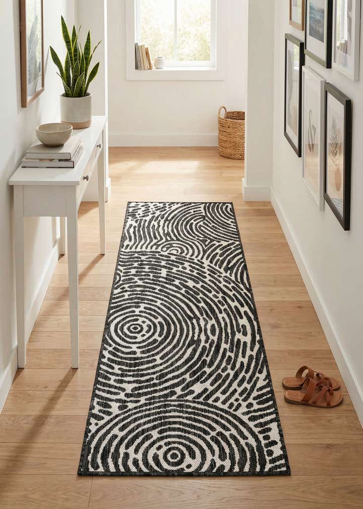 2' x 5' 3 Easy-Clean Modern Indoor / Outdoor Runner Rug