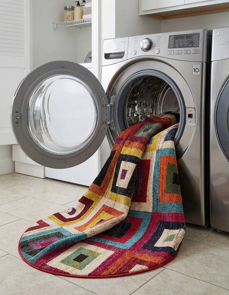 Detail image of  8' x 8'  Washable Hyacinth Round Rug