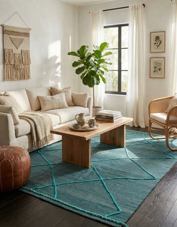 5' 8 x 7' 8 Hand Knotted Moroccan Wool Rug
