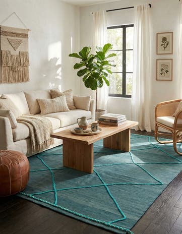 5' 8 x 7' 8 Hand Knotted Moroccan Wool Rug