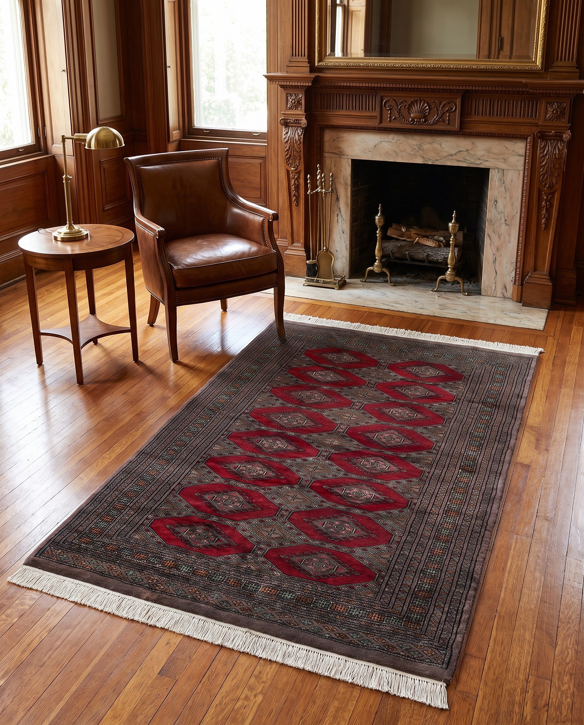 4' x 6' 1 Hand Knotted Bokhara Oriental Wool Rug