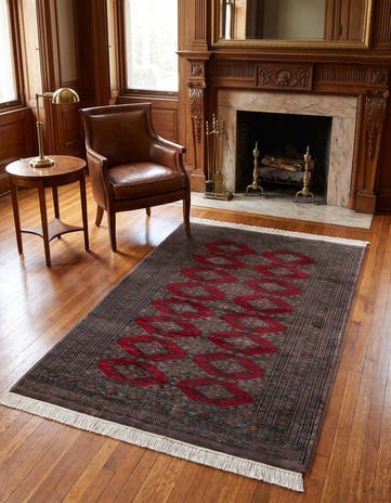 4' x 6' 1 Hand Knotted Bokhara Oriental Wool Rug